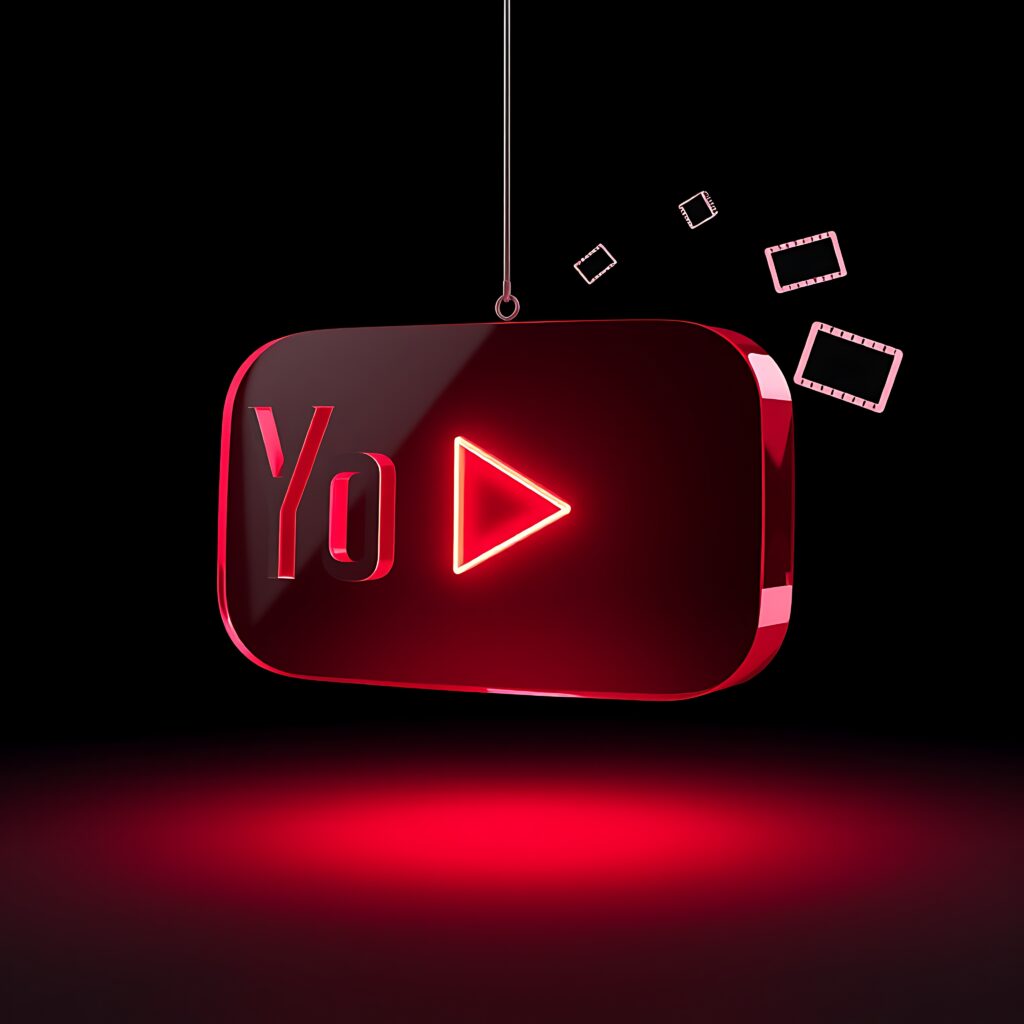 3d-render-youtube-logo-carved-from-translucent-ruby-glass-suspended-35-degree-angle-neon-red 3d render youtube logo carved from translucent ruby glass suspended 35 degree angle neon red