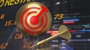 gold dart target ball business concept 3d rendering