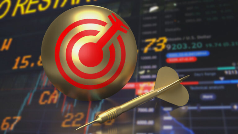 gold dart target ball business concept 3d rendering