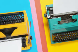 still life colorful typewriter